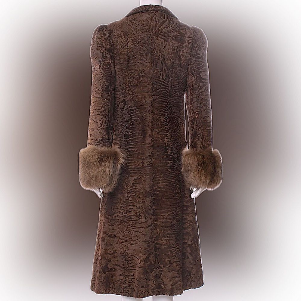 Vintage Tigre Royal of Geneva Brown Swahari Broadtail Lamb & Sable Coat - Picture 6 of 16